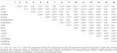 Perfectionism and Identity Processes in Two Domains: Mediational Roles of Worry, Rumination, Indecisiveness, Shame, and Guilt